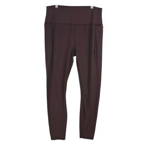 prAna Women's Burgundy High Waisted‎ Leggings Athleisure Yoga Pants XL